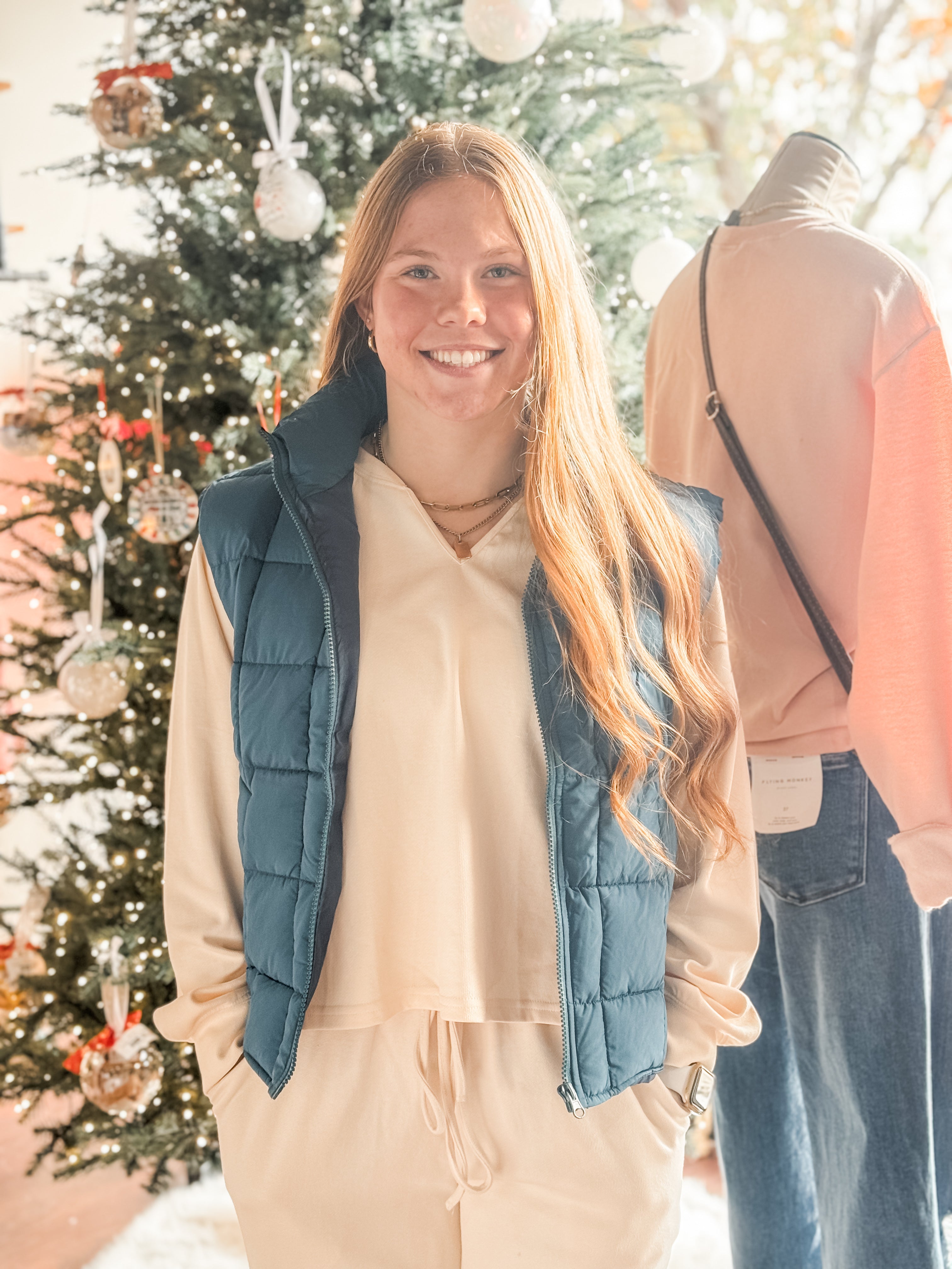 The Sami Teal Padded Vest