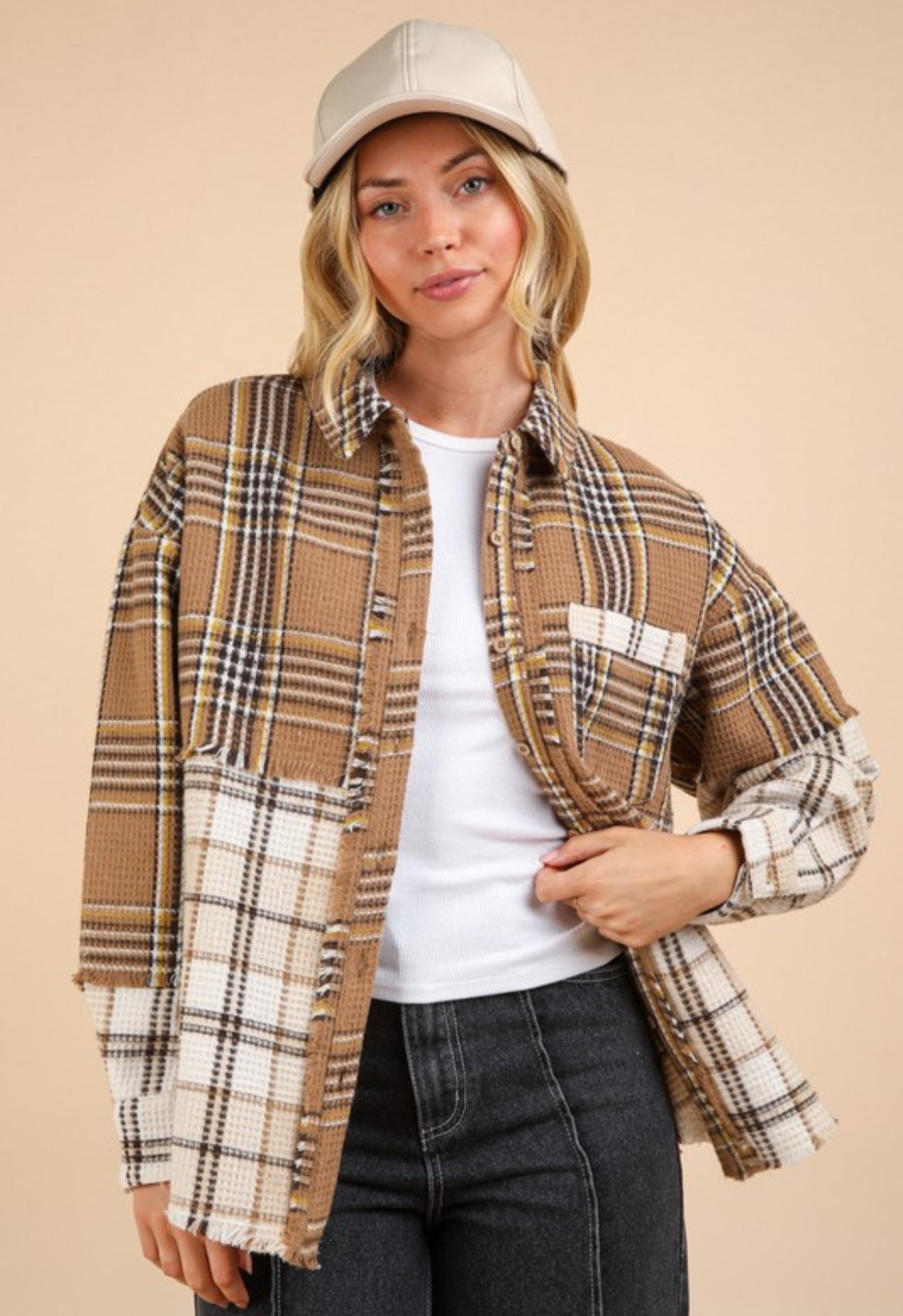 The Olivia Mocha Plaid Shacket